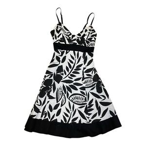 Trixxi Black and White Sundress with Spaghetti Straps and V-Neck